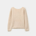 Pull col rond beige